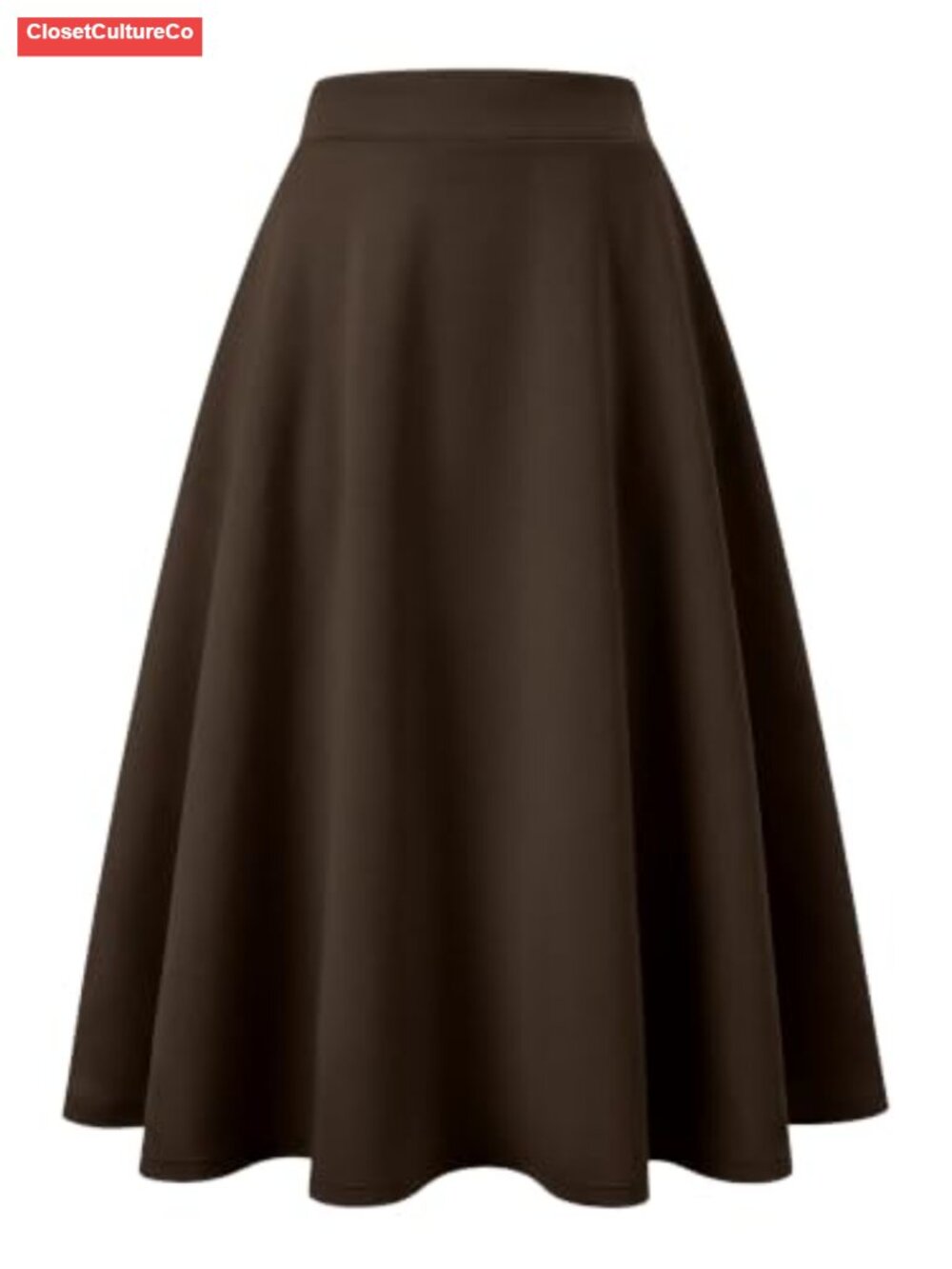 Women's A-Line High Waist Midi Skirt Pockets Wrinkle Free Casual Office